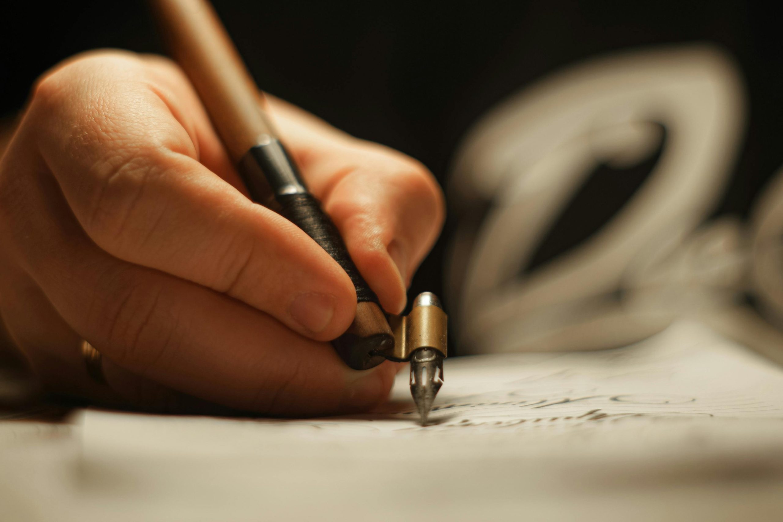 Close-up of handwriting used for personality analysis